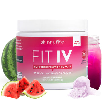 SkinnyFit - Fit IV Slimming Hydration Powder, Tropical Watermelon (Jar, 28 Scoops) - New & Improved Formula - Electrolytes, Vitamin C, Vitamin B3 - Vegan, Gluten Free, Dairy Free - Beauty & Self Care SkinnyFitAu supplements