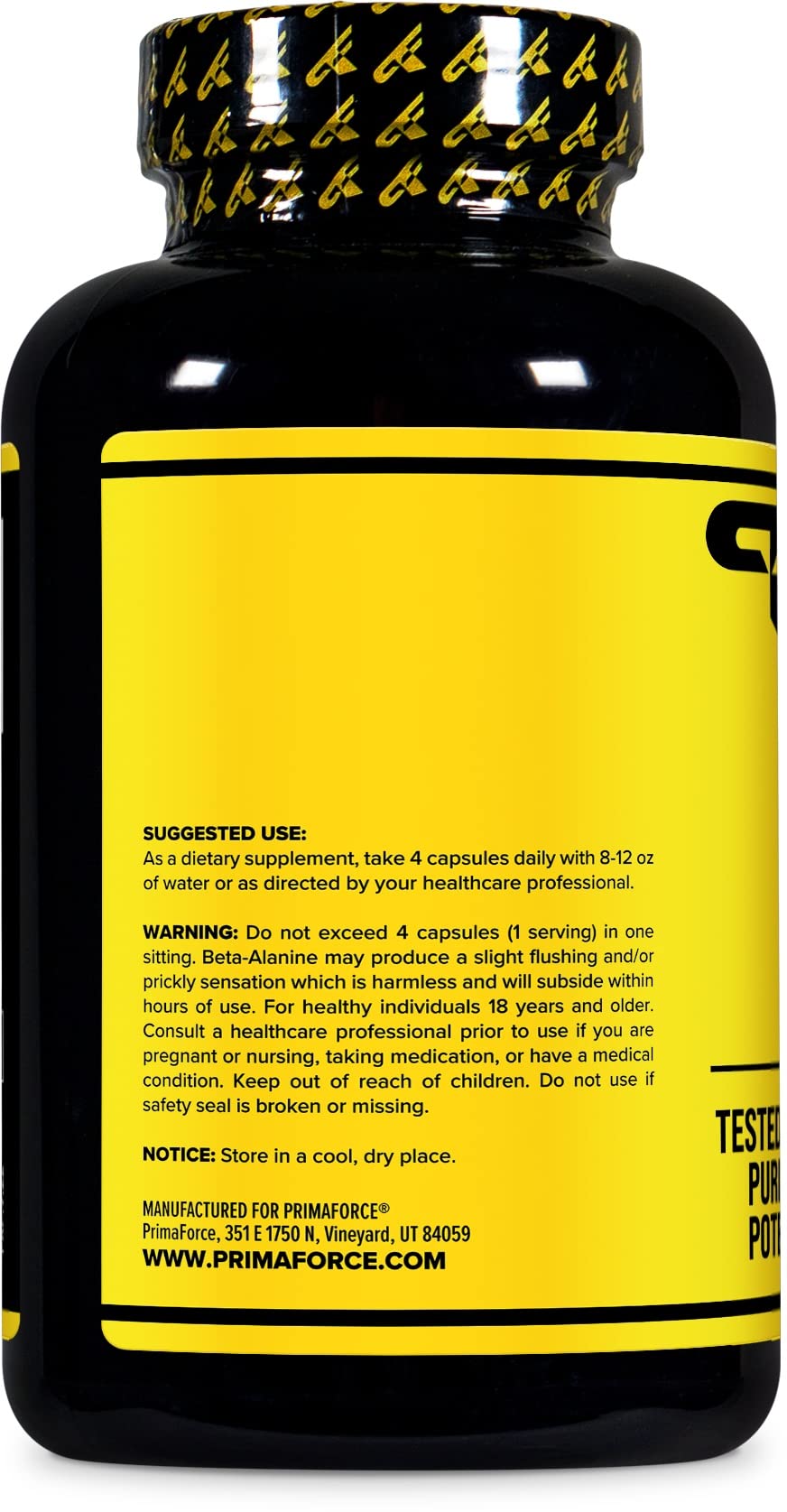 Primaforce Beta Alanine Capsules 3,400mg, 180 Capsules (45 Servings) - Potent Beta PrimaforceUS supplements