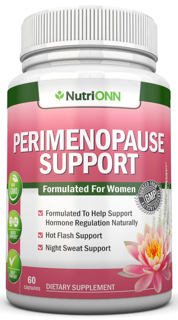 NutriONN Perimenopause Supplement for Women - Natural Support for Hot Flashes & Night Sweats - Improved Mood & Sleep - 11 Herbal Ingredients with Black Cohosh & Red Clover - Hormone Balance - Non-GMO NutriONNAu supplements