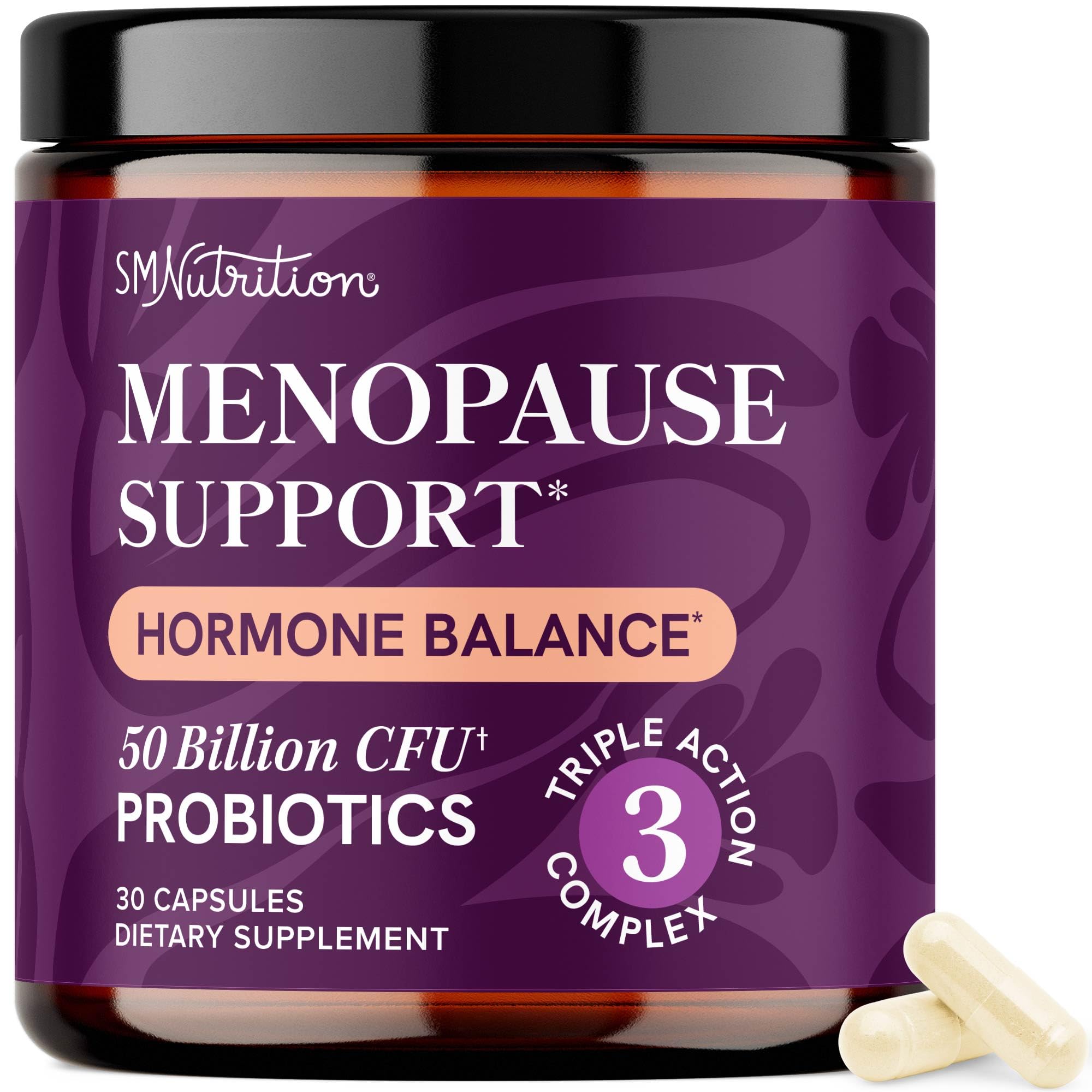 Menopause Support with Prebiotics and Probiotics for Women | Hormone Balance, Hot Flashes & Night Sweats | 50 Billion CFU, DIM & Black Cohosh | Triple Action Menopause Supplements for Women | 30 Ct SMNutritionAu supplements