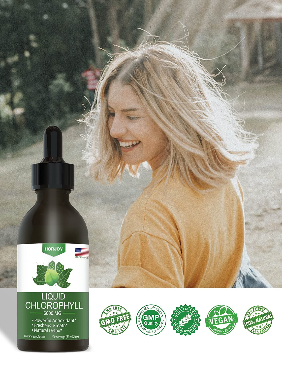 Chlorophyll Liquid Drops - 100% Natural Energy Booster and Immune Support - Internal HorjoyUS supplements