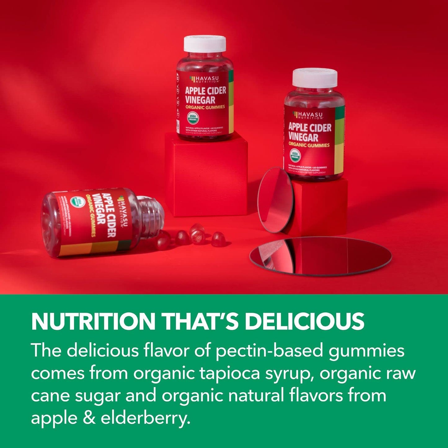 Organic Apple Cider Vinegar Gummies Detox | The Mother Enzyme | ACV Gummy HAVASU NUTRITIONUS supplements