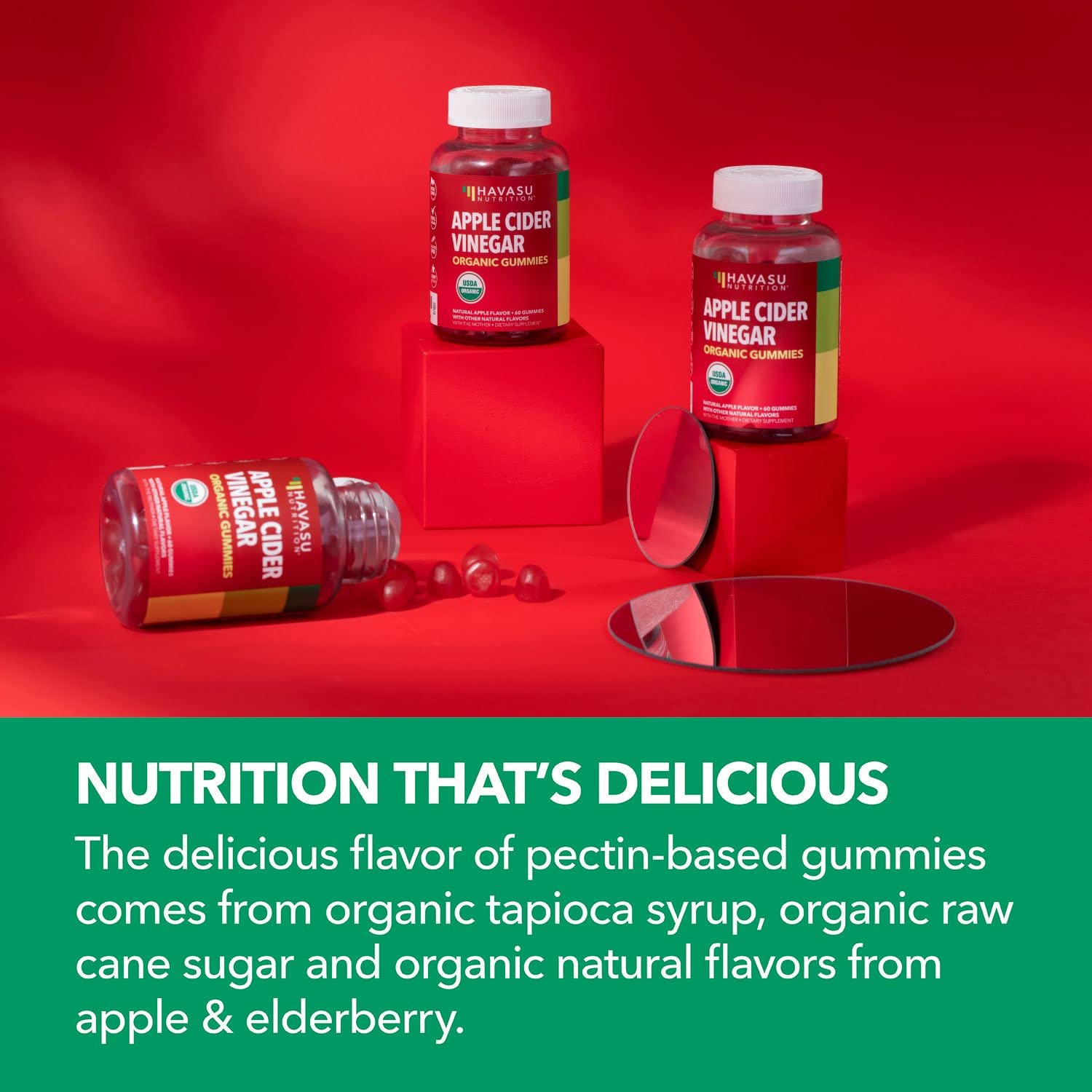 Organic Apple Cider Vinegar Gummies Detox | The Mother Enzyme | ACV Gummy HAVASU NUTRITIONUS supplements