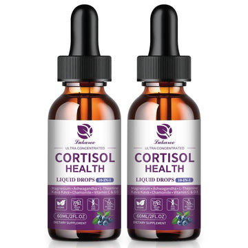 Lukaree Cortisol Supplements for Women, 10 in 1 Cortisol Reducer Detox with Ashwagandha, L-theanine, Kava Kava, Magnesium, Lower Cortisol, Mood, Focus, Sleep Support - 2 FL.OZ, Blueberry Flavor LukareeAu supplements