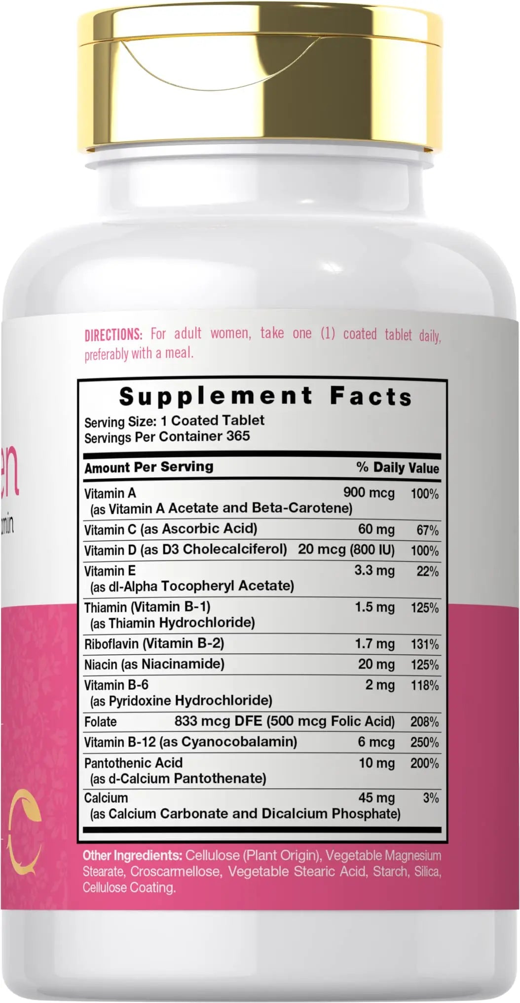 Carlyle Women's Daily Multivitamin and Multimineral Supplement | 365 Tablets | Beta-Carotene, Folic Acid and Vitamin D | Non-GMO, Gluten Free Pills CarlyleAu supplements