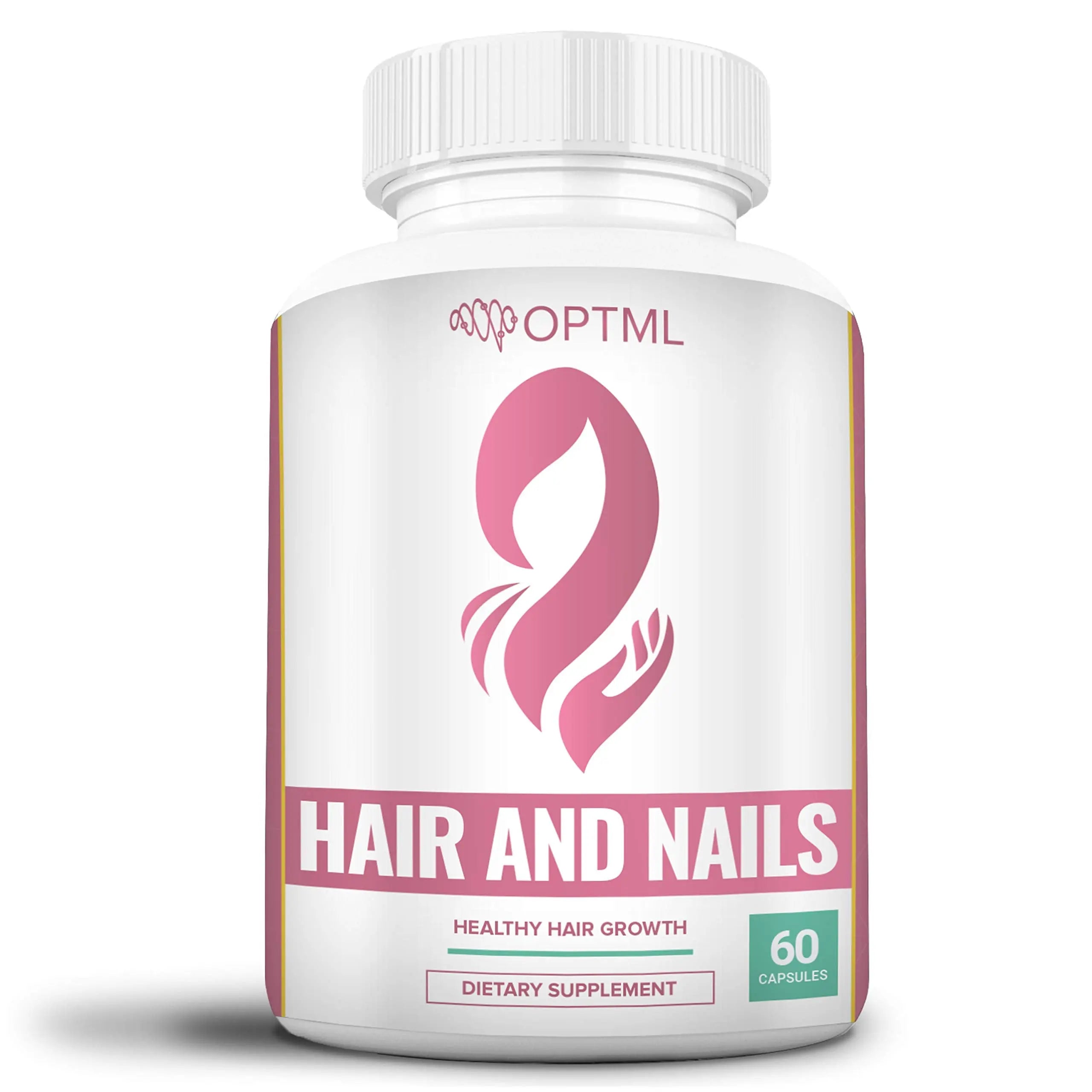 OPTML Hair and Nail Vitamins for Hair Growth and Thickness, Biotin-Infused Hair Pills, Hair Vitamins for Faster Hair Growth and Healthy Nails, for Women and Men, 60 Capsules OPTMLAu supplements