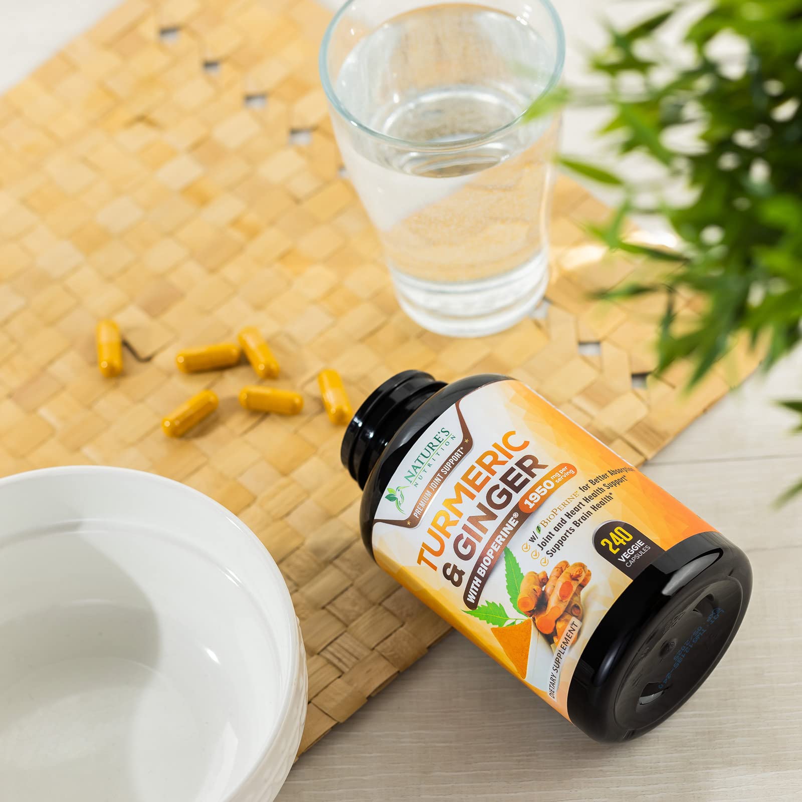 Turmeric Curcumin with BioPerine & Ginger 95% Standardized Curcuminoids 1950mg Nature's NutritionAu supplements