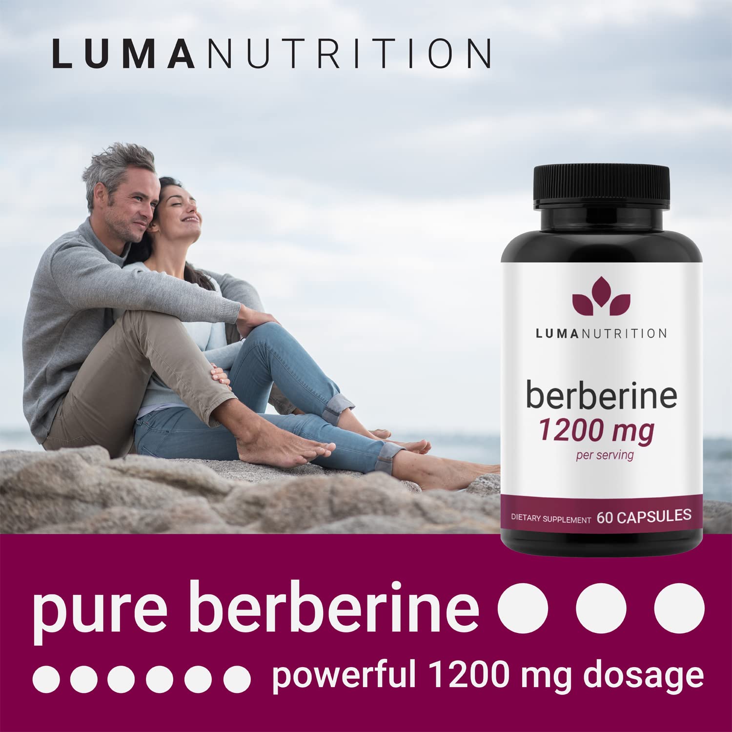 Luma Nutrition Berberine Supplement - Berberine 1200mg Per Serving - Berberine HCI Luma NutritionUS supplements