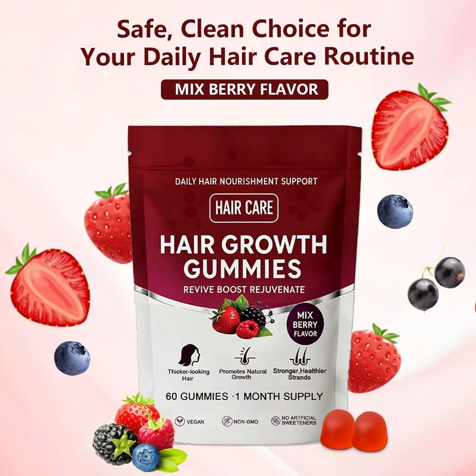 Giamau Lumin Hair Growth Gummies, 60 Vegan Gummies |Supports Healthy Hair Growth & Strength, Skin & Nail Care, | GiamauAu supplements