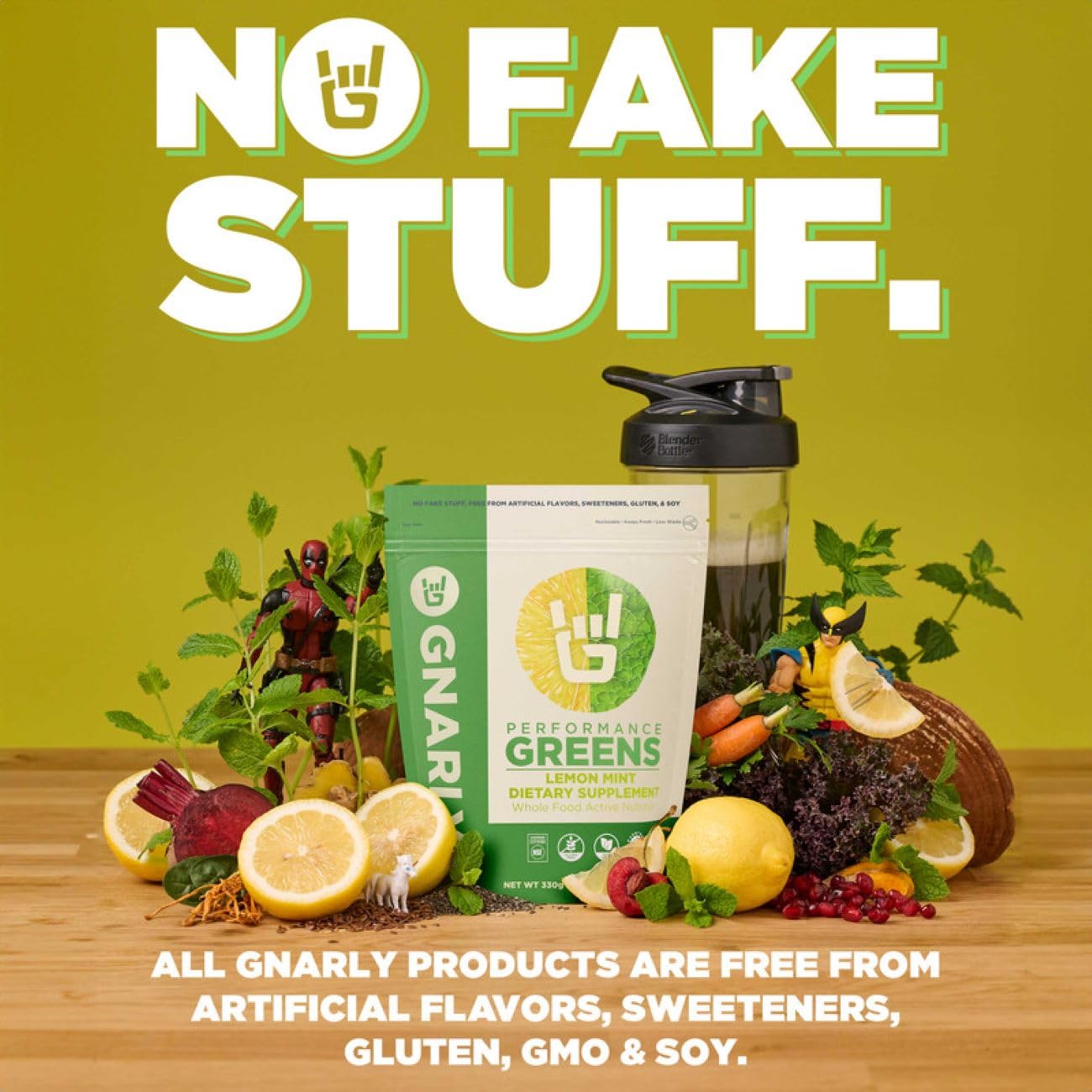 Gnarly Nutrition Greens Superfood Powder – Lemon Mint Performance Super Greens Powder – NSF Contents Certified – Organic, Probiotics & Essential Micronutrients - Lemon Mint, 11.64 oz Gnarly NutritionAu supplements