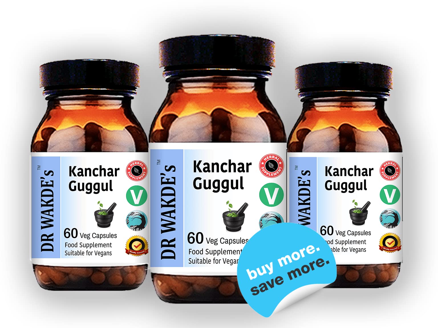 DR WAKDE's Kanchnar Guggul (60 Veg Caps, Ayurvedic Supplement, Vegan, Herbal, Natural, Made in the UK) DR WAKDE'sAu supplements