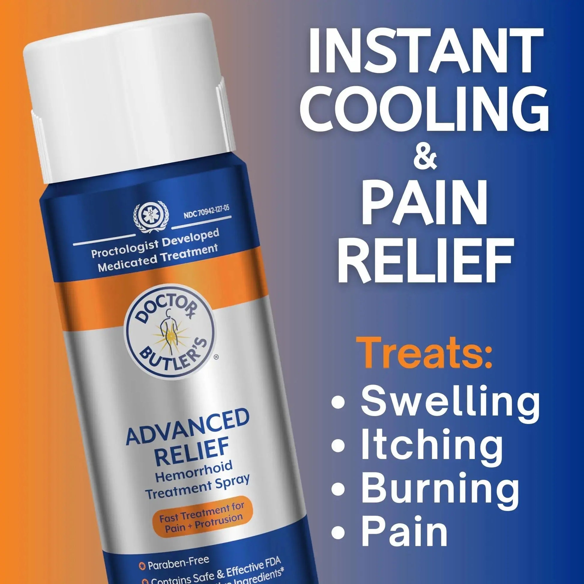 Doctor Butler's Advanced Relief Hemorrhoid Spray – Advanced Relief Hemorrhoid Treatment Spray with Witch Hazel to Help with Sensitive Skin, Itch Relief, and Swelling Relief* (5oz) Doctor Butler'sAu supplements
