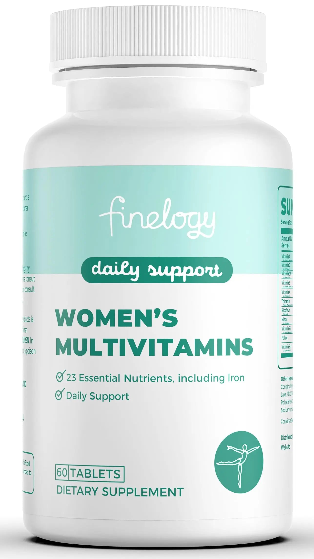 finelogy Womens Multivitamin - Essential Nutrients with Iron, Vitamins A, C, D3, K, B6 and B12 Supplements for Women’s Health, Energy Hair Skin & Nails finelogyAu supplements