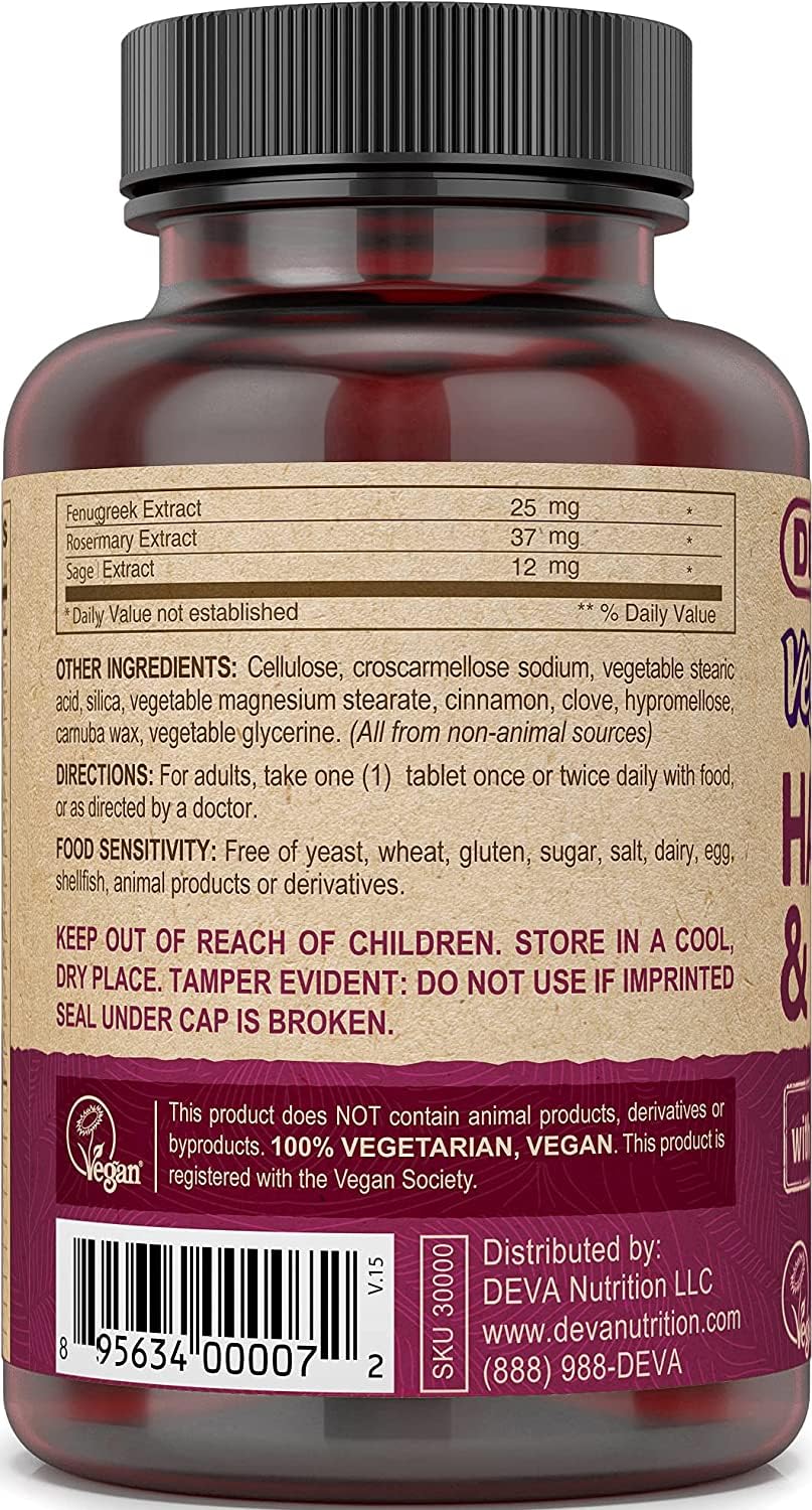 DEVA Vegan Vitamins Hair, Nails & Skin Supplement with 500 mcg of Biotin Per Tablet 90 Tablets (Pack of 2) DEVAAu supplements
