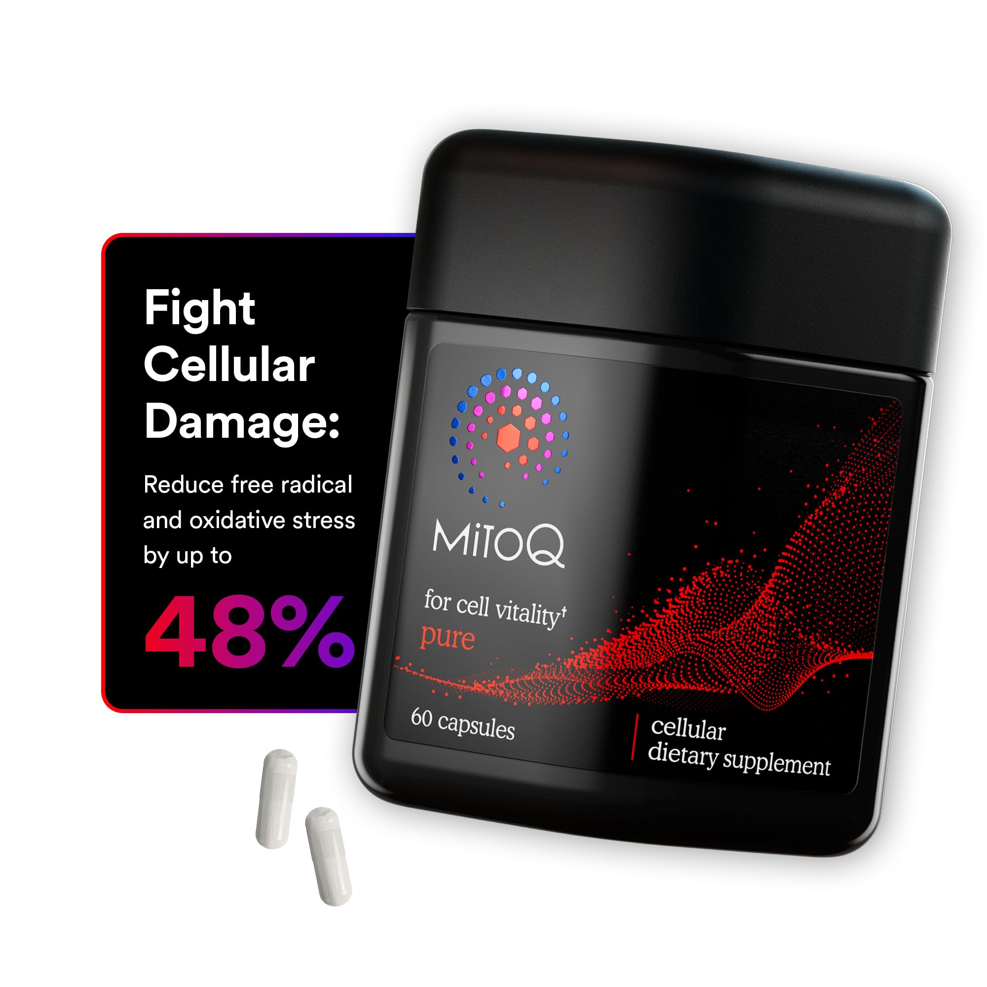 MitoQ Pure Advanced Mitochondria Supplement Superior Bioavailability to CoQ10 | Reduces Free Radical Damage for Healthy Aging, Metabolism, Heart Health, Energy, Strength & Mobility MitoQAu supplements