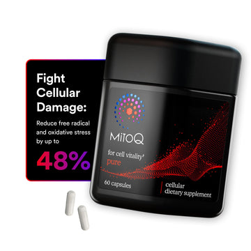 MitoQ Pure Advanced Mitochondria Supplement Superior Bioavailability to CoQ10 | Reduces Free Radical Damage for Healthy Aging, Metabolism, Heart Health, Energy, Strength & Mobility MitoQAu supplements