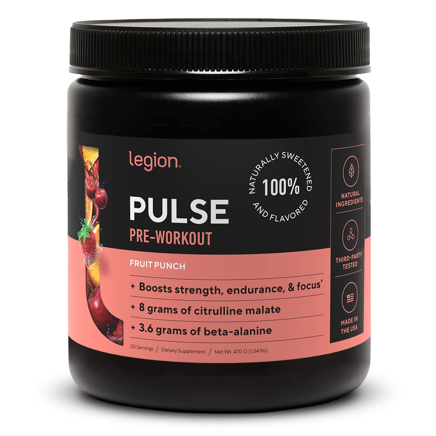 LEGION Pulse Pre Workout Supplement - All Natural Nitric Oxide Preworkout Drink to Boost LEGIONUS supplements