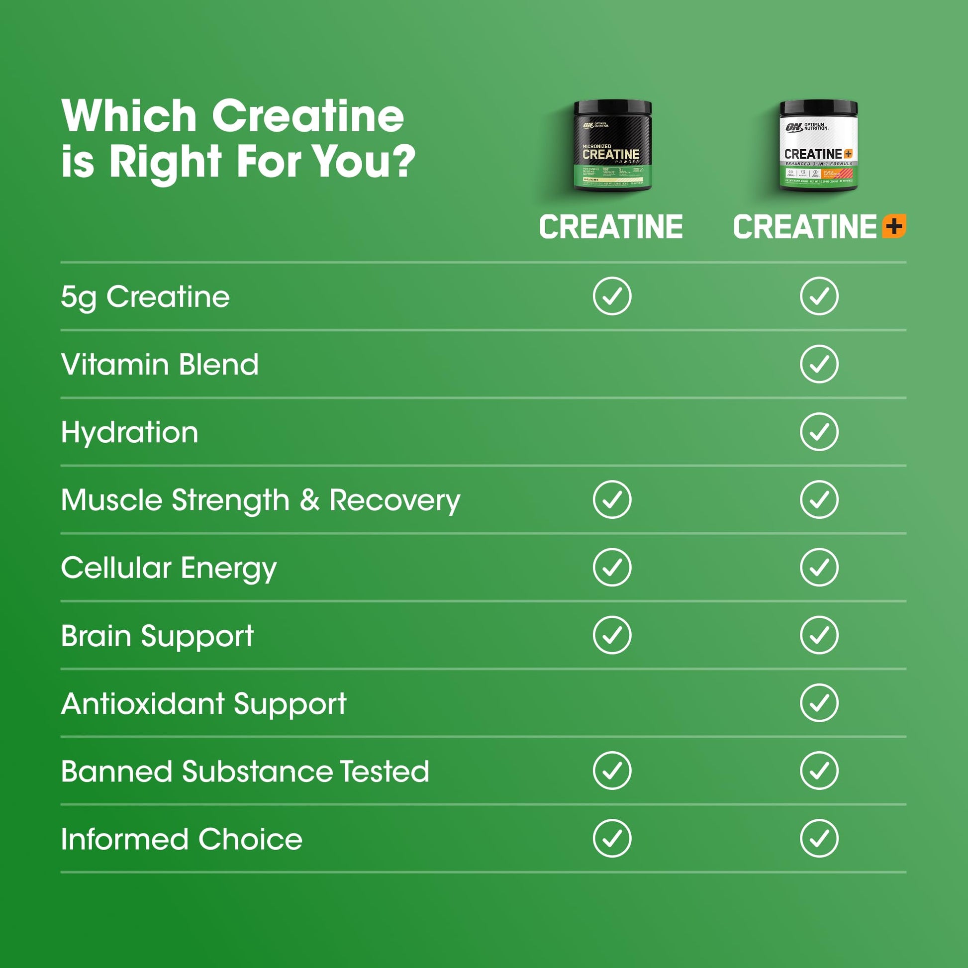 Optimum Nutrition Micronized Creatine Monohydrate Capsules, Keto Friendly, 2500mg, 100 Capsules Optimum NutritionAu supplements