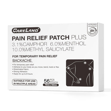 CARELAND Compound Pain Relief Patches, 56 Count (7cm x 10cm) - OTC with Stronger Adhesion for Back, Shoulder, Knee, Large Size CARELANDAu supplements