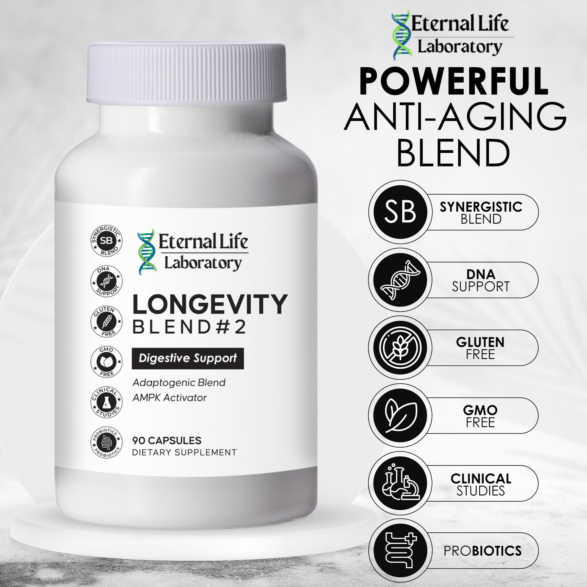 Probiotics for Women and Men, Daily Probiotic Supplement Probiotics and Triphala, Green Tea Extract - Anti-Aging Gut Health Optimizer - Intestinal, Colon & Digestive Health - 90 Capsules Eternal Life LaboratoryAu supplements