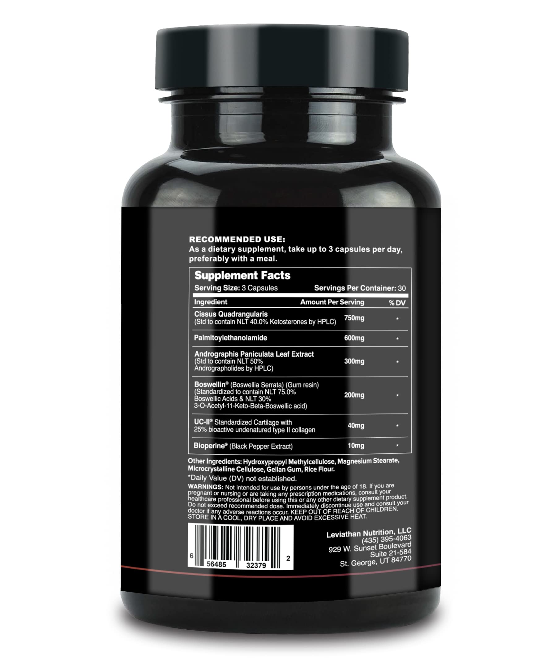 Leviathan Nutrition Joint Support | Helps Repair & Restore Joints for Comfort Mobility, Flexibility, Strength & Joint Health with Boswellia for Hands Back Knee and Joints for Men & Women - 90 Capsules Leviathan NutritionAu supplements
