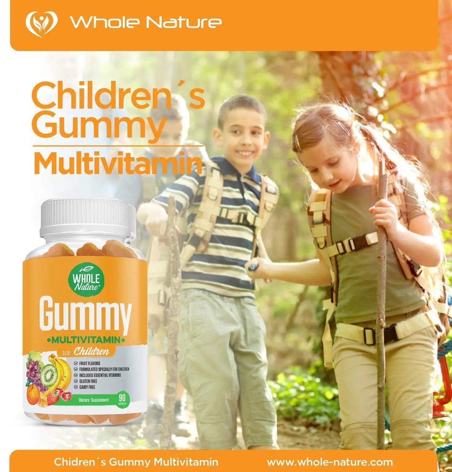 Whole Nature Kids Gummy Multivitamin - Complete Daily Essentials Childrens Vitamins and Minerals for Overall Wellness, 90 Gummies Whole NatureAu supplements