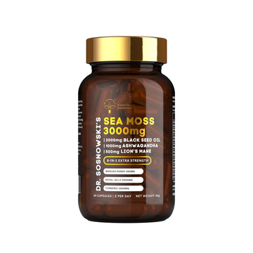 Dr Sosnowski's BioActive Sea Moss | 8-in-1 Formula Enriched with Black Seed, Ashwagandha, Turmeric, Manuka Honey, Lion's Mane, Royal Jelly, Bee Propolis Extract | 60 Capsules Dr Sosnowski'sAu supplements