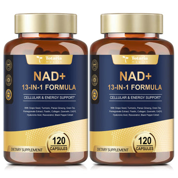 Totaria (2 Packs) NAD Supplement for Women Men with nicotinamide riboside resveratrol,Quercetin, Betaine Boost NAD+ Levels NAD Plus Supplement for Anti Aging, Energy, Immune, Focus 120 Capsules TotariaAu supplements
