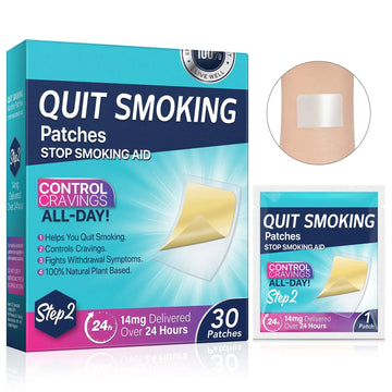 Step 2 Quit Smoking Patches, 14mg Stop Smoking Aids Patches, 30 Count Quit Smoking Stickers that Work with 2 Weeks, Helping Quit Patch, Easy & Effective Anti-Stickers NenMaoKeNuAu supplements