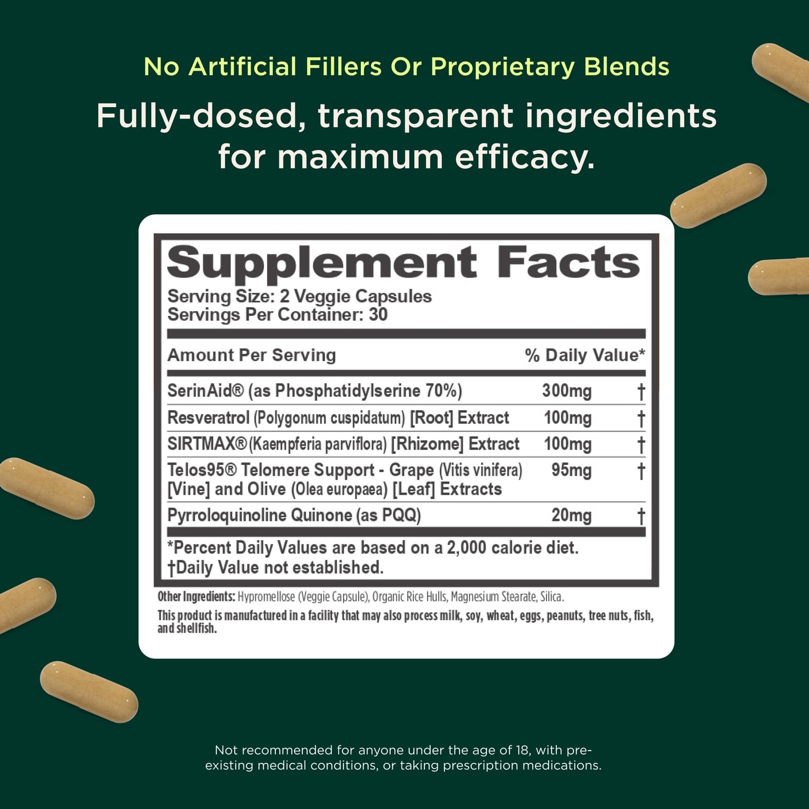 The Genius Brand Genius Eternal - Cellular Repair Supplement for Daily Clarity - Supports Brain Health, Endurance, Energy, Focus, Memory & Vitality - Non-GMO - 60 Veggie Capsules The Genius BrandUS supplements