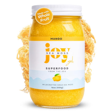 Joy Sea Moss Wildcrafted Irish Sea Moss Gel 16 oz | Made in USA | Gold Seamoss Superfood | Rich in Vitamins & Minerals | Real Fruit | Nutritional Supplement | Mango Joy Sea MossAu supplements