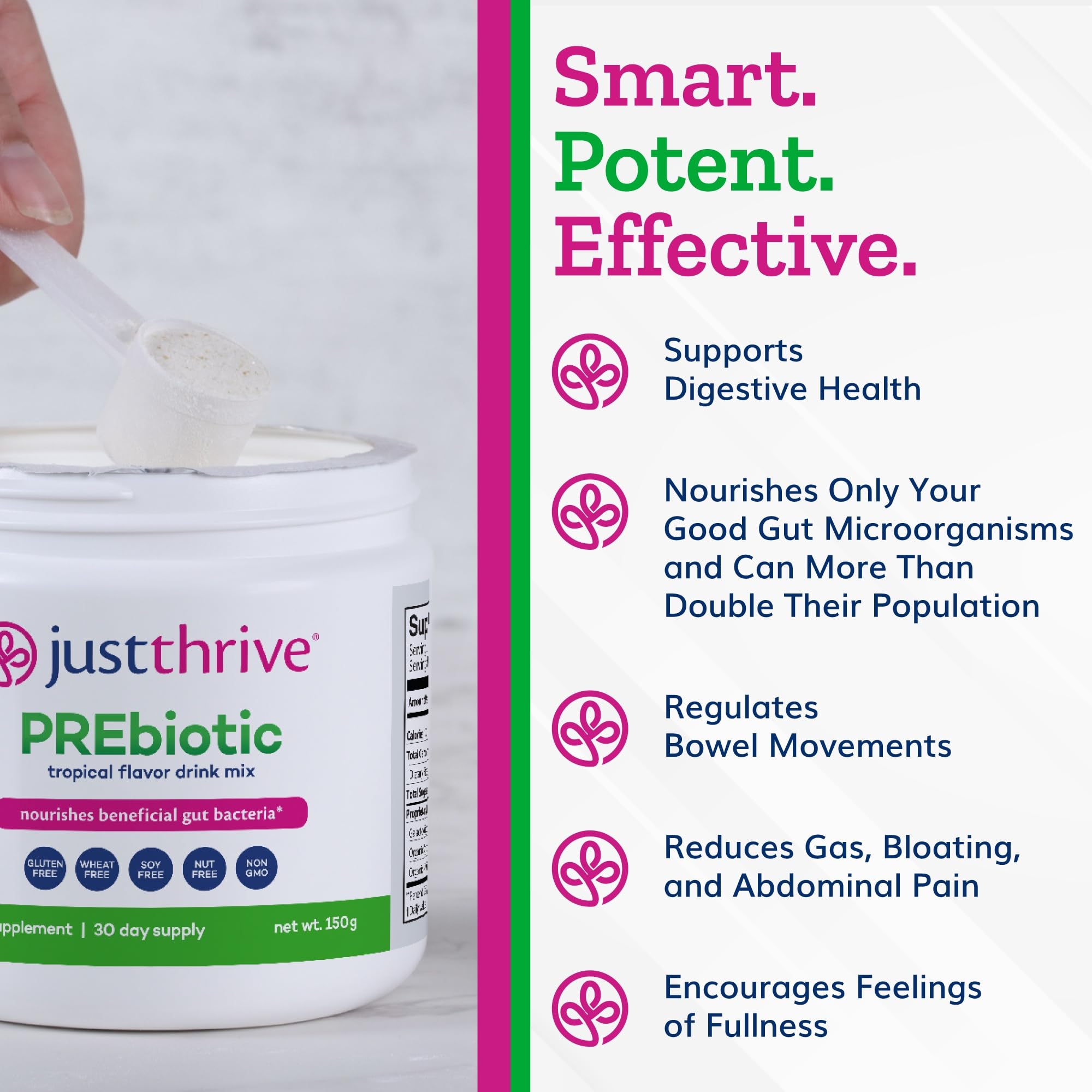 Just Thrive PREbiotic Powder - Digestive and Immune Support Supplement, 150 g Just ThriveUS supplements