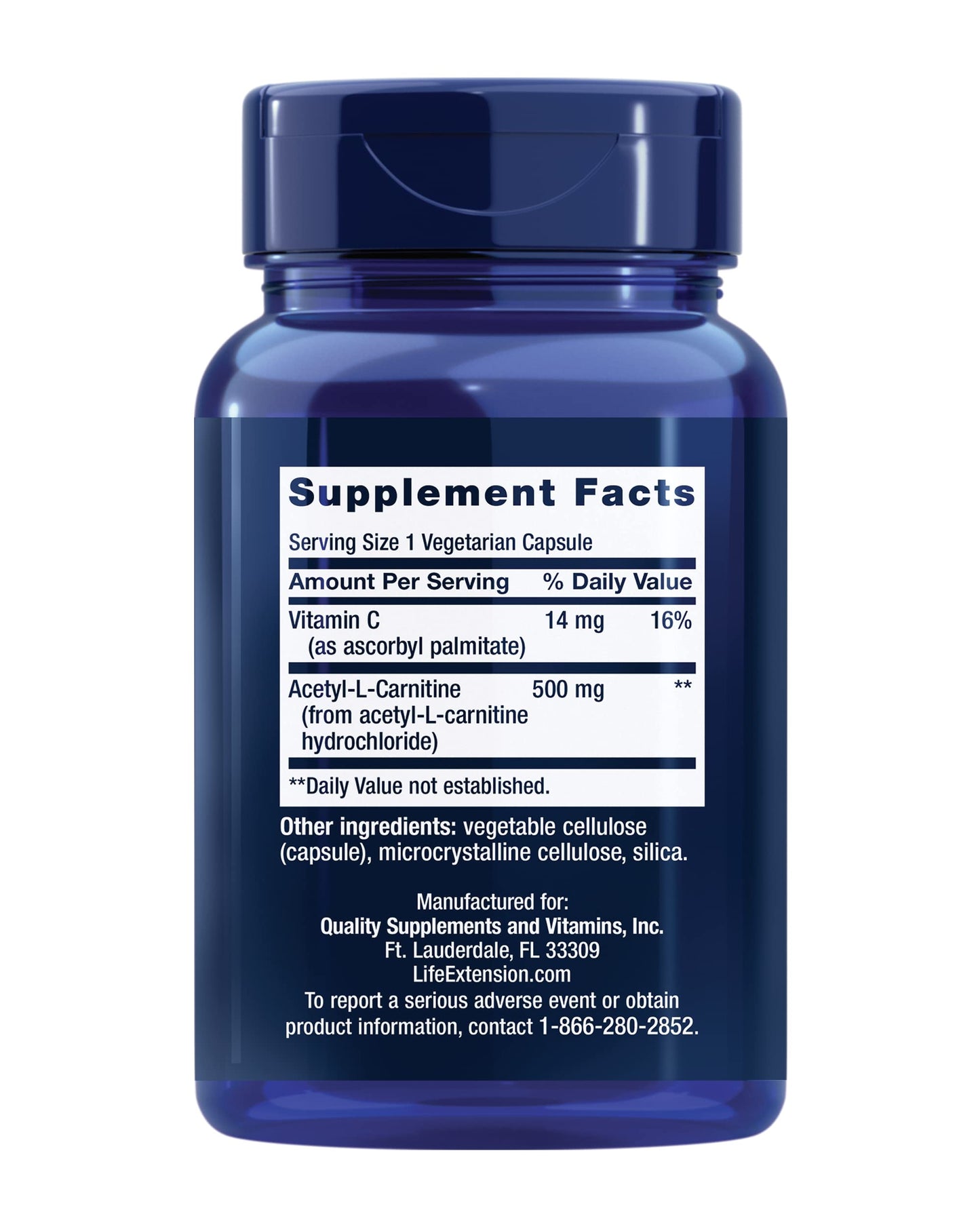 Life Extension Acetyl-L-Carnitine, Acetyl-L-Carnitine, vitamin C, Brain, mood & nerve health Life ExtensionUS supplements