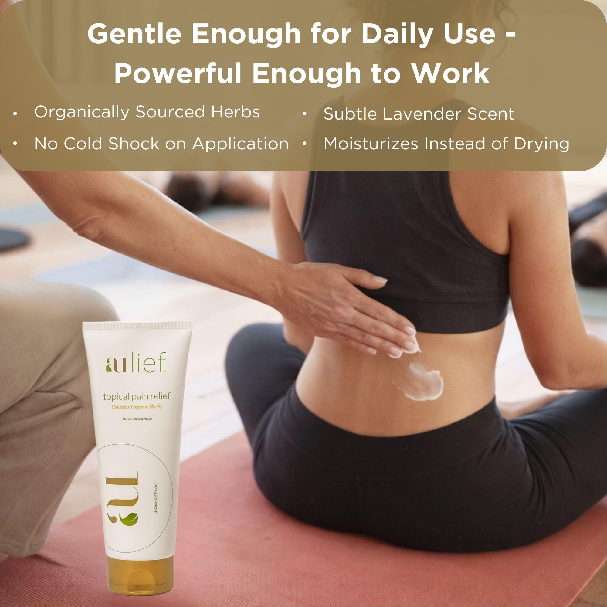 Aulief Gold Natural Pain Relief Cream – Organic Herbal Lotion for Arthritis, Joint Pain & Sore Muscles, Neck, Knee & Back Aches, Premium Organic Natural Pain Reliever, 3.2 Oz Tube AuliefAu supplements