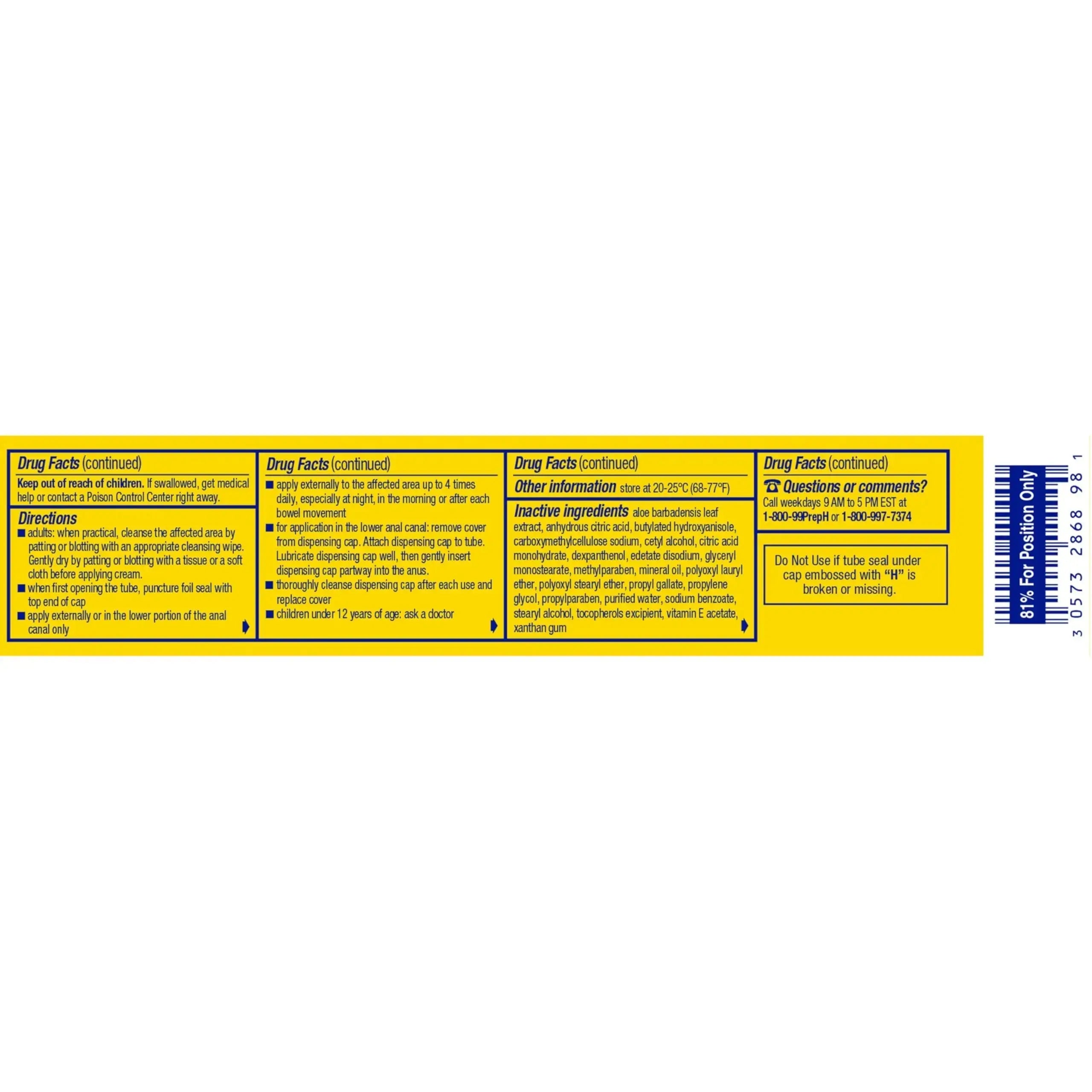 Preparation H Hemorrhoid Symptom Treatment Cream (2 x 1.8 Ounce Tube), Maximum Strength Multi-Symptom Pain Relief with Aloe Preparation HAu supplements