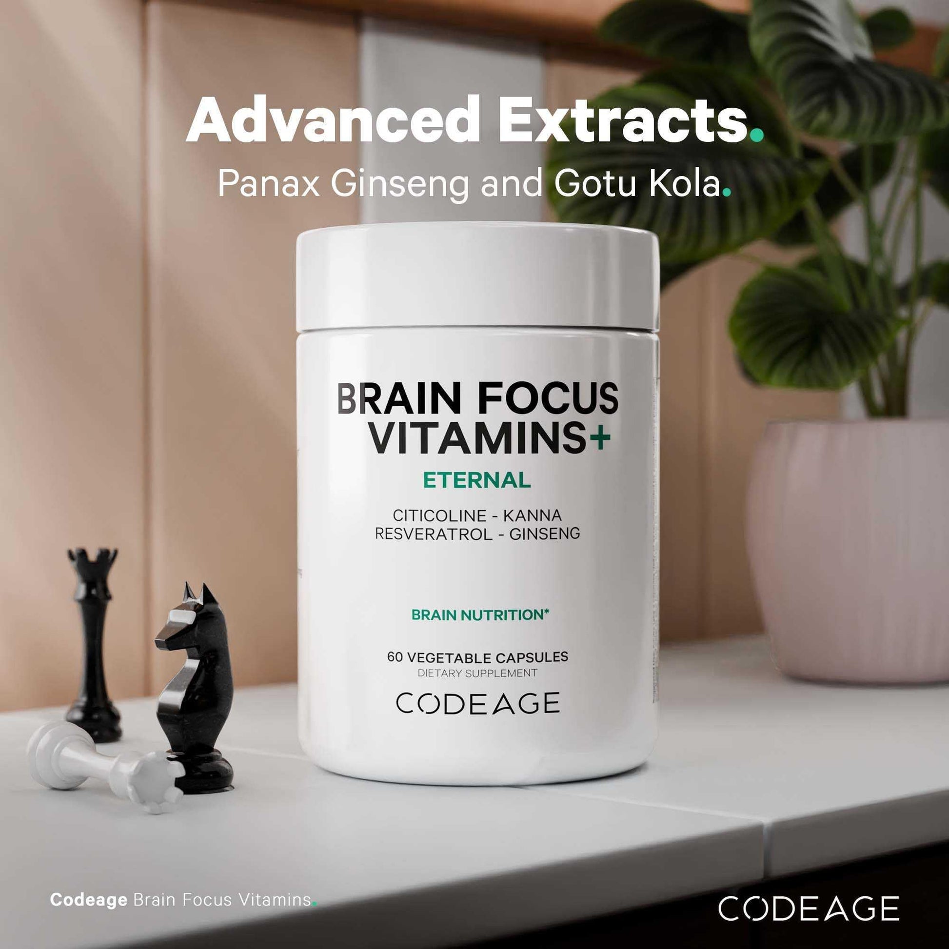 Codeage Brain Focus Vitamins+ Nootropic Supplement with Citicoline as Cognizin, Panax Ginseng, Resveratrol, Gotu Kola, Vitamin B12 Methylcobalamin - Liposomal Delivery - Non-GMO - 60 Capsules CodeageAu supplements