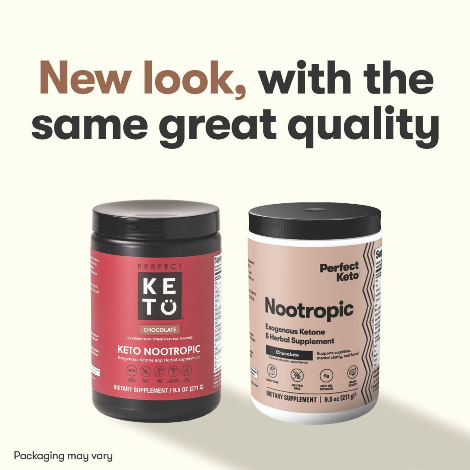 Perfect Keto Nootropic Brain Support, Caffeine Free Focus and Energy Supplement with Alpha Lipoic Acid, L Theanine, Ginkgo Biloba, Alpha GPC, MCT's, Collagen, Ketones, Chocolate Drink Mix, 15 Servings Perfect KetoAu supplements