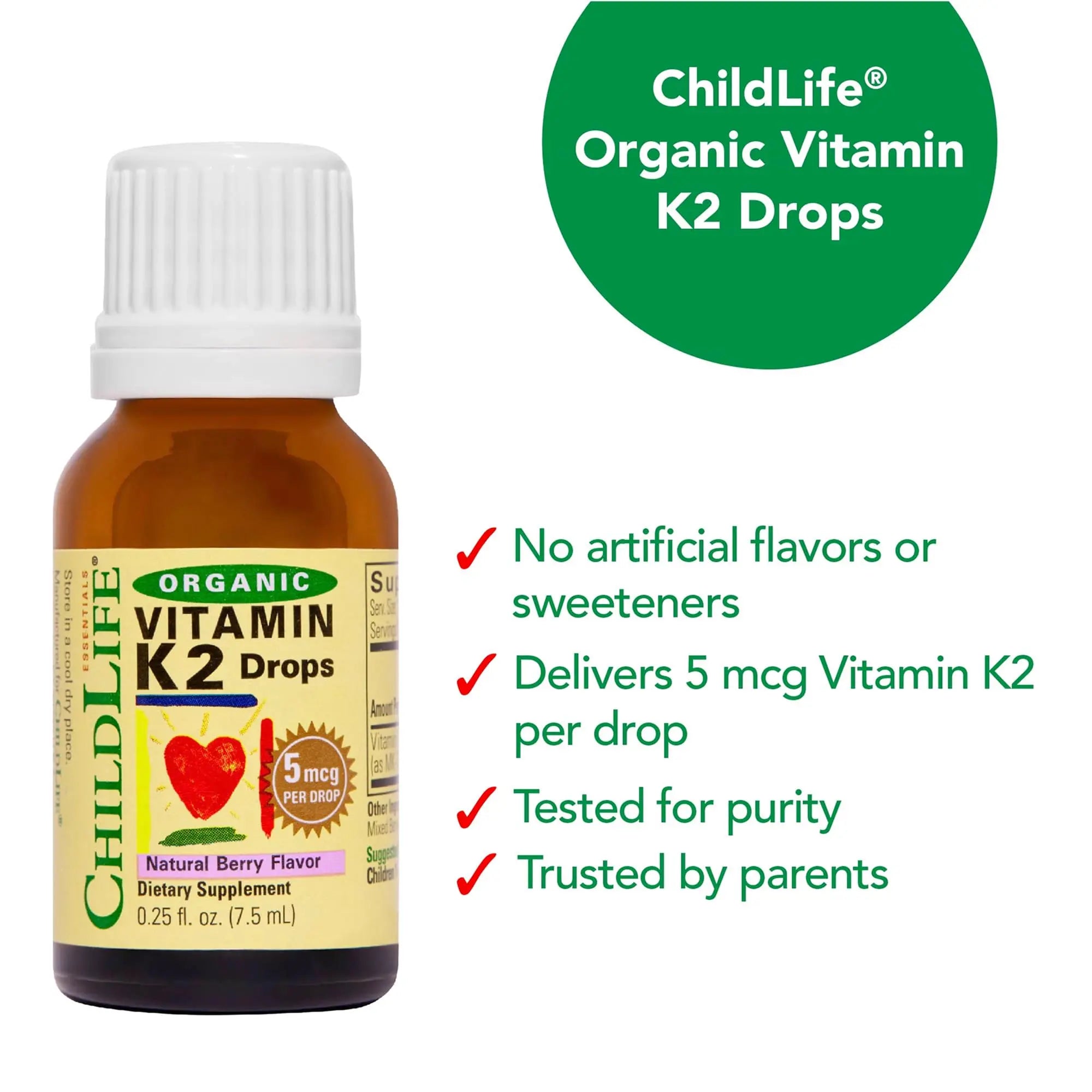 CHILDLIFE Essentials Organic Vitamin K2 Drops - Infant Toddler Baby Vitamin K, K2 Supplement, Vitamin K2 MK7, Liquid K2, Vitamin K Drops CHILDLIFE ESSENTIALSAu supplements