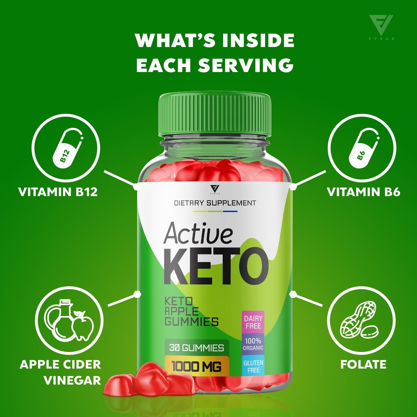 (3 Pack) Active Keto Gummies for Weight Loss Active Keto ACV Gummies Advanced FyvusUS supplements