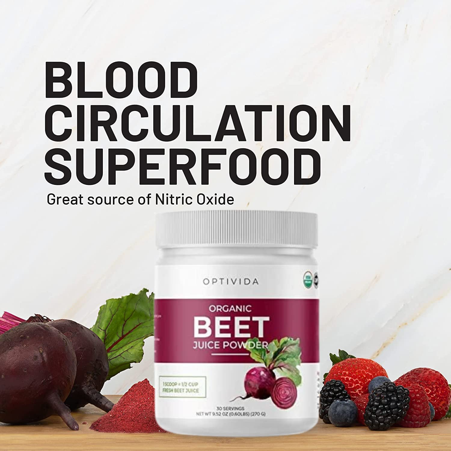 OPTIVIDA Nitric Oxide Beet Powder Organic | All Natural Beets Roots Supplements OPTIVIDAAu supplements