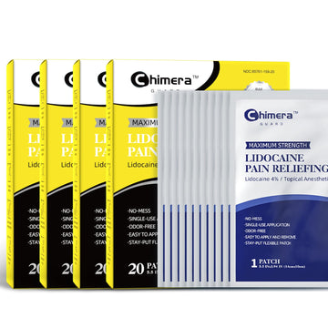 Chimera GUARD 4% Lidocaine Pain Relief Patches (80ct) - F-SA/H-SA Eligible Maximum Strength Numbing Gel Patch for Muscle, Joint, Nerve, Sciatica Pain - Odorless, Stay-Put & 8-Hour Long Lasting Chimera GUARDAu supplements