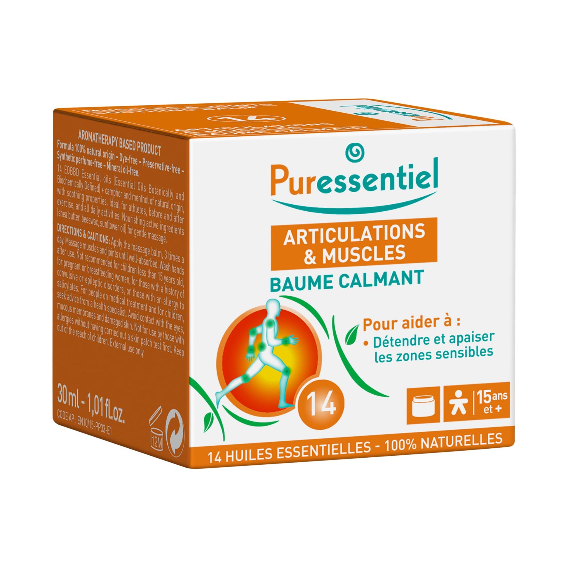 Puressentiel Muscle and Joints Balm - Essential Oil and Shea Butter Balm for Back and Neck Massage - Dye-Free, No Preservatives - 1.01 oz PuressentielAu supplements
