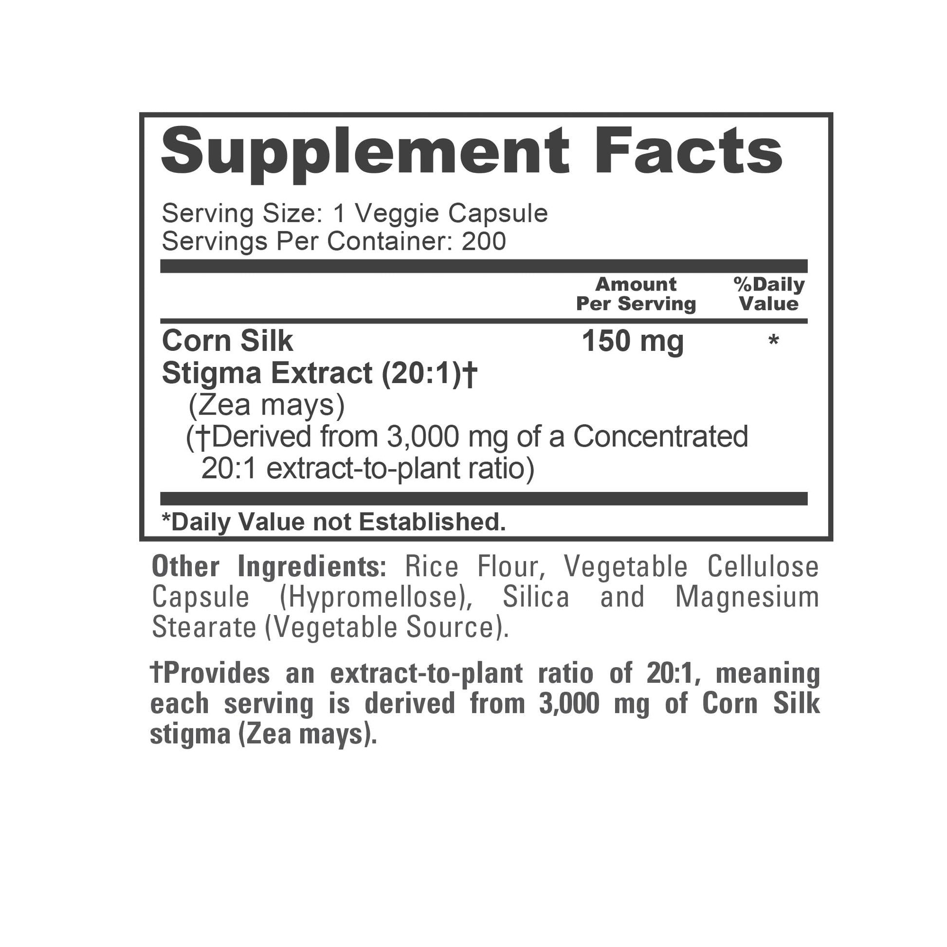 NusaPure Corn Silk Extract 3,000 mg per Caps - 200 Veggie Caps (100% Vegetarian, Non-GMO, Extract 20:1, Vegan) NusaPureAu supplements