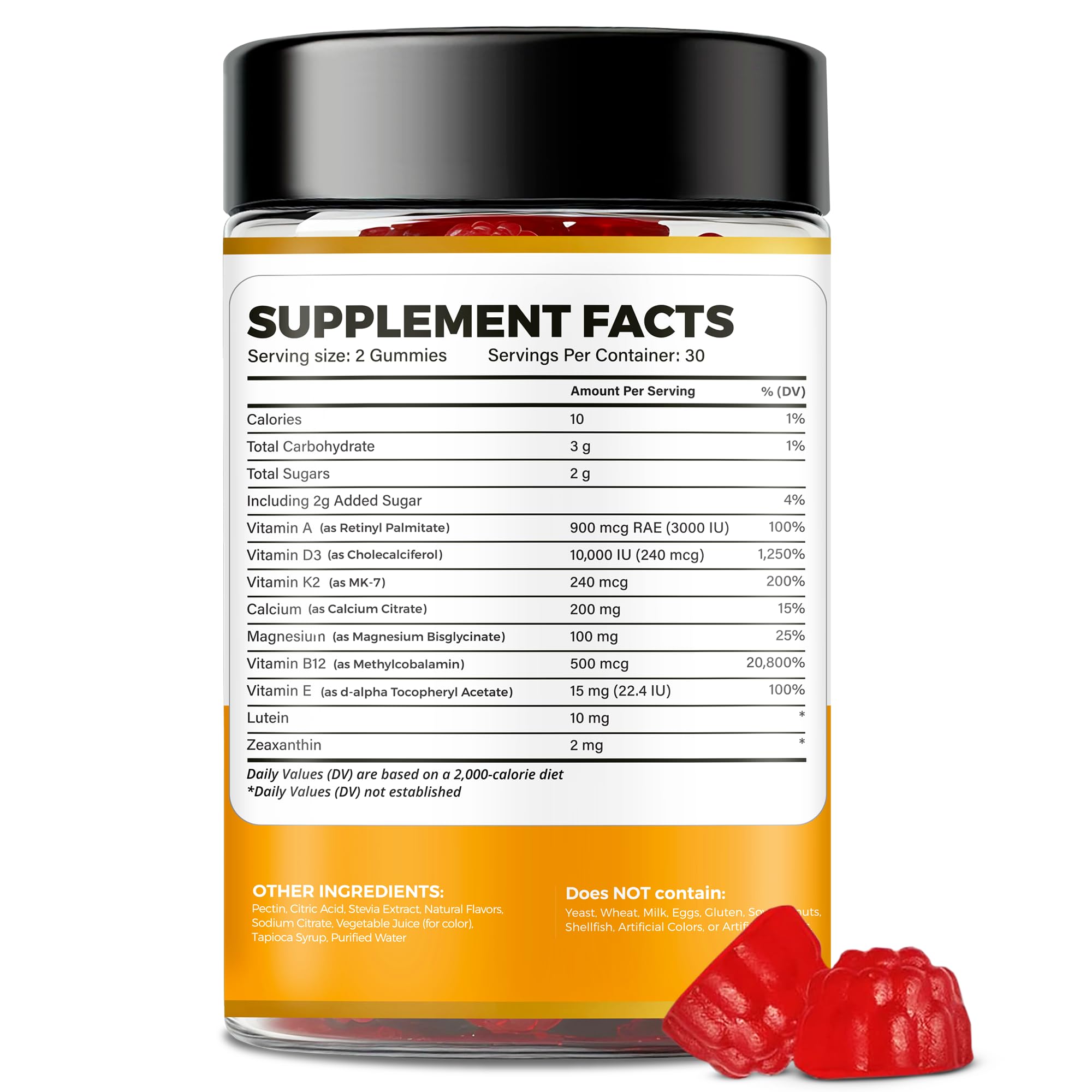 WELVIUM Vitamin D3 K2 Gummies 10000 IU with Magnesium Glycinate, Calcium, B12, K2 MK-7, Vitamins A, E, Lutein, Zeaxanthin - ADK Chewable Supplement for Bone, Eye, Immune Support - D3K2 Gummies WELVIUMAu supplements