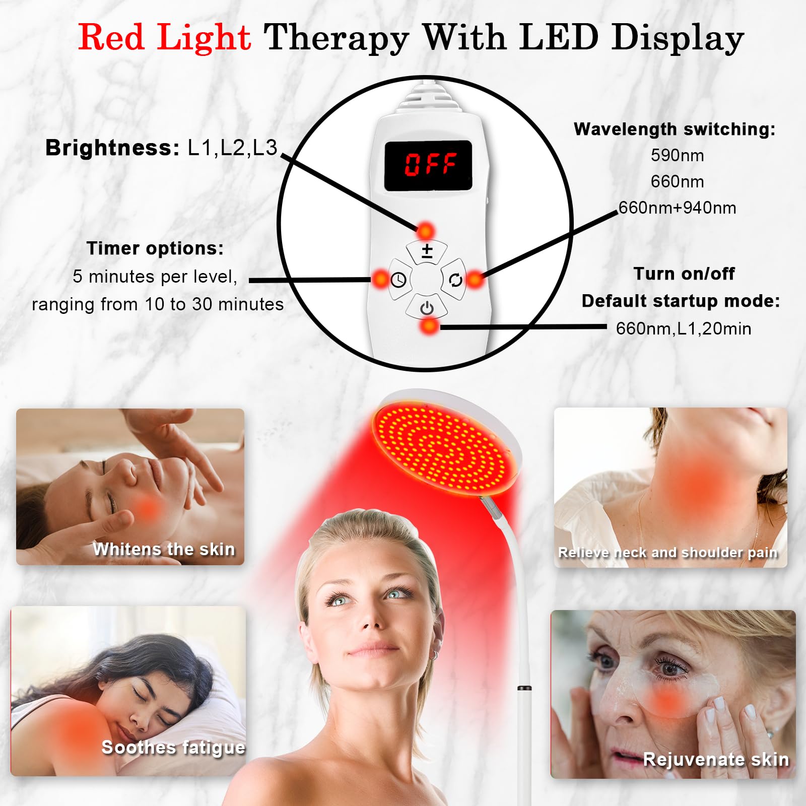 Akarishin Red Light Therapy Lamp for Face- Facial and Body Treatment with Adjustable Height Stand AkarishinAu supplements