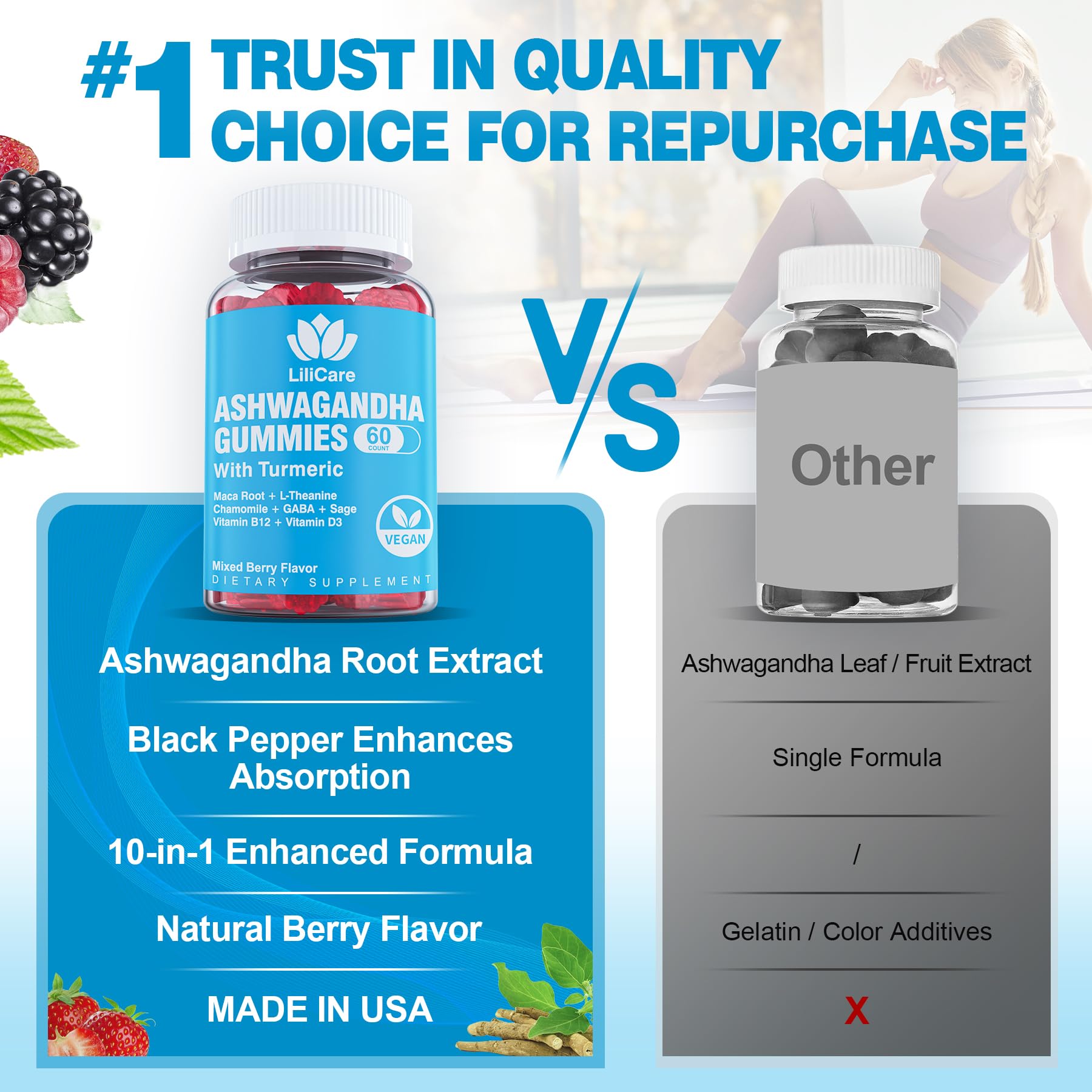 EnvyDeal 2 Pack Ashwagandha Gummies for Immune Support, 2000mg Organic Ashwa EnvyDealAu supplements