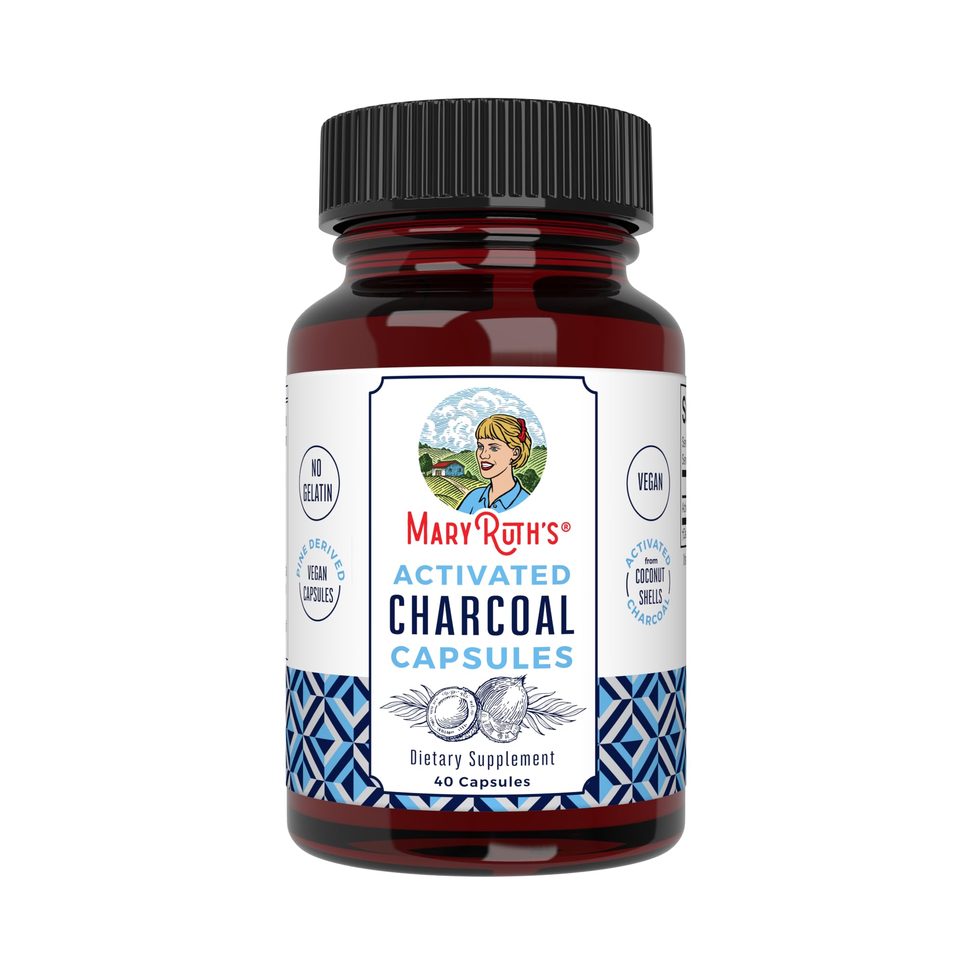 MaryRuth Organics Activated Charcoal Capsules | Substance Adsorption | Derived from Coconut Shells | Vegan Capsules from Pine Trees | Non-GMO | Gluten Free | 40 Count MARYRUTH'SUS supplements