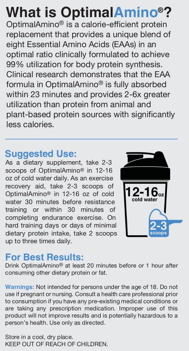 OptimalAmino Best Pre/Post Workout Recovery Drink, 99% Utilization Essential Amino Acid optimal aminoAu supplements