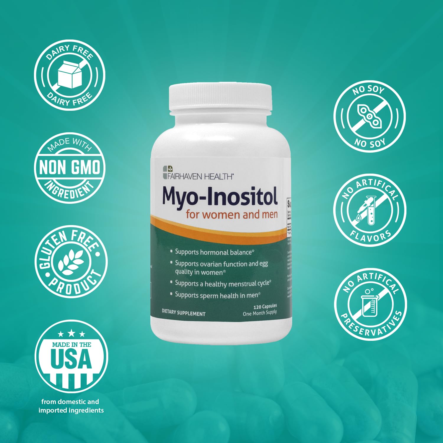 Fairhaven Health Myo-Inositol Supplement 2000mg | Male and Female Fertility Supplement Fairhaven HealthUS supplements